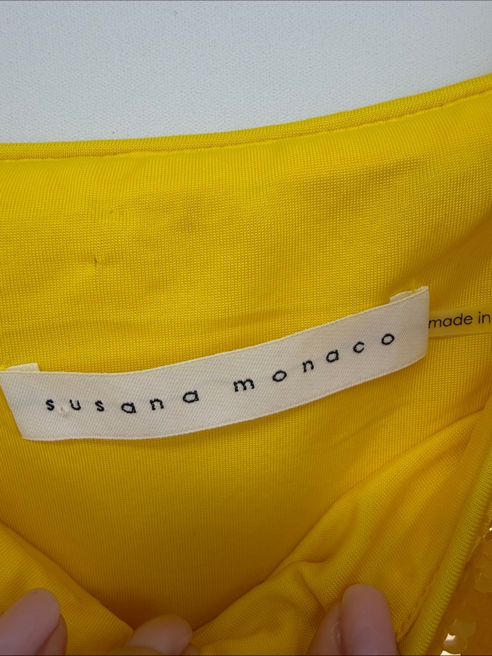 Susana Monaco Glow Up Yellow Sequin Strappy Mini Dress Size 4 - Picture 3 of 8